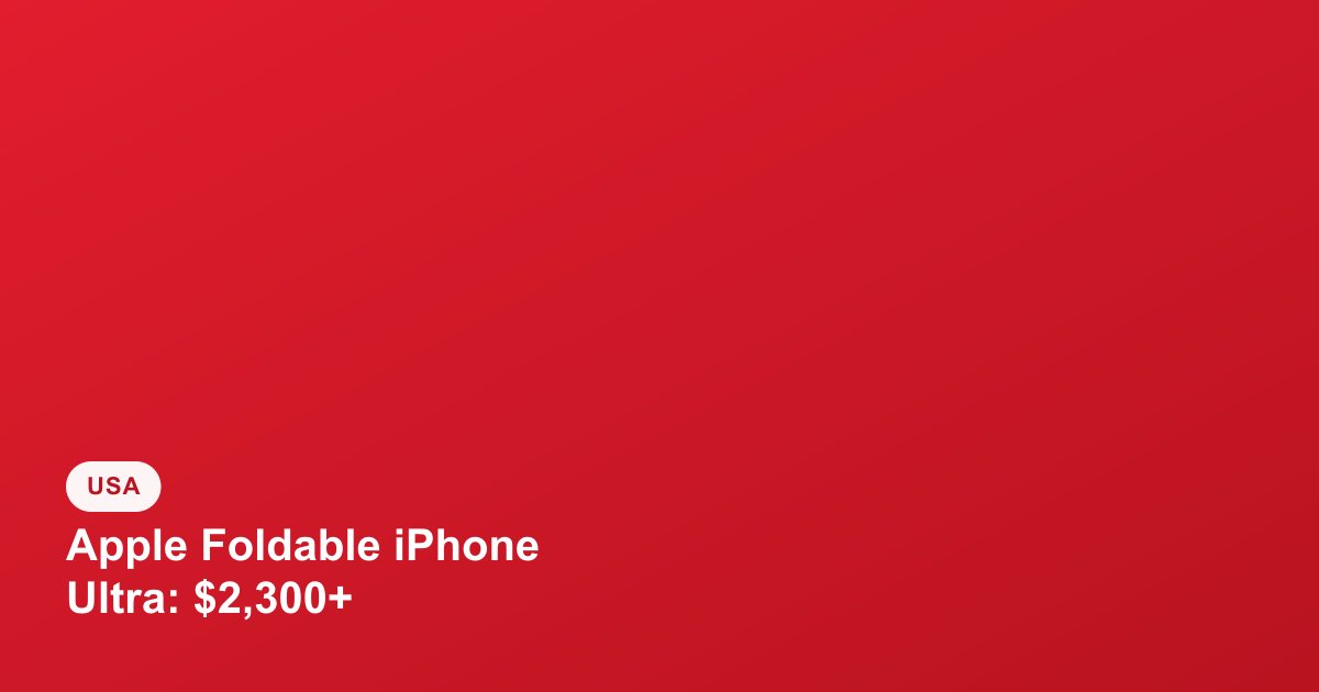 Apple's Foldable iPhone Ultra Expected to Cost Between $2,300 and $2,500