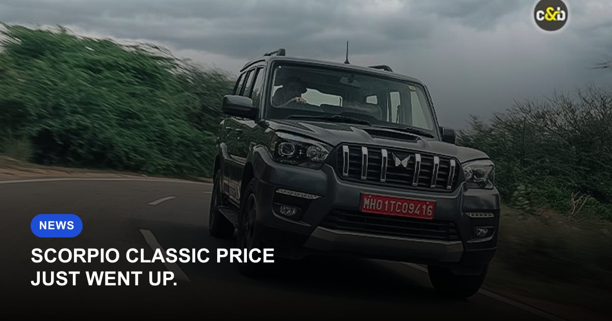 Mahindra Scorpio Classic Prices Hiked by Up to ₹40,000