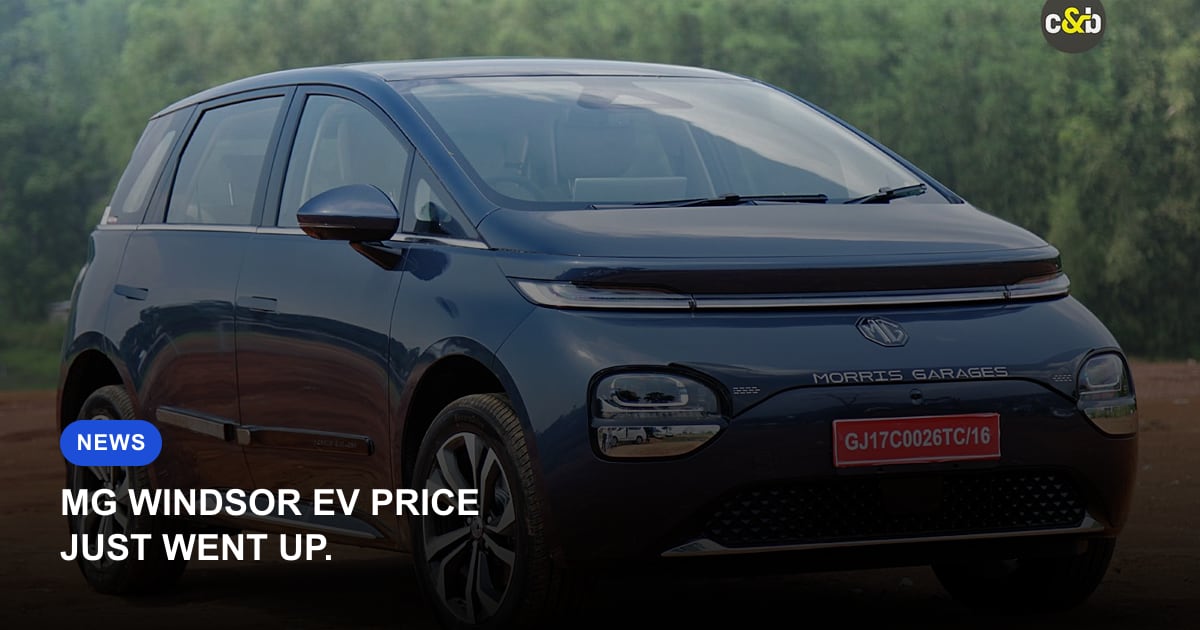 MG Windsor EV Prices Hiked by Up to ₹60,000
